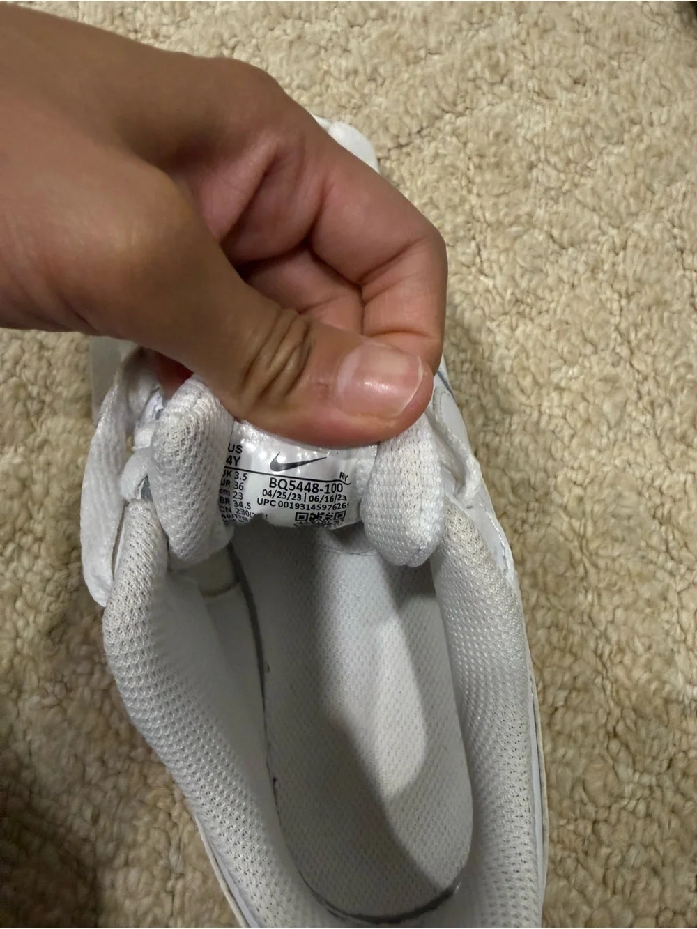 Unisex White Nike Kids White Athletic Sneakers